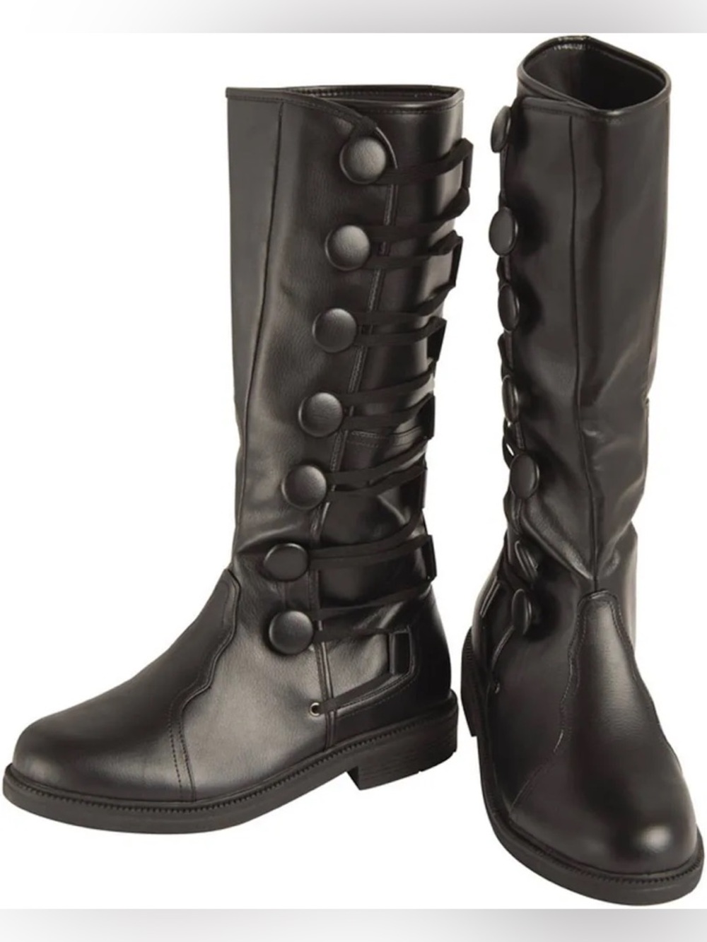 NEW COSTUME BOOTS FOR RENAISSANCE FAIR LARP GALAXY SPACE MENS SIZE L 12/13 BLACK